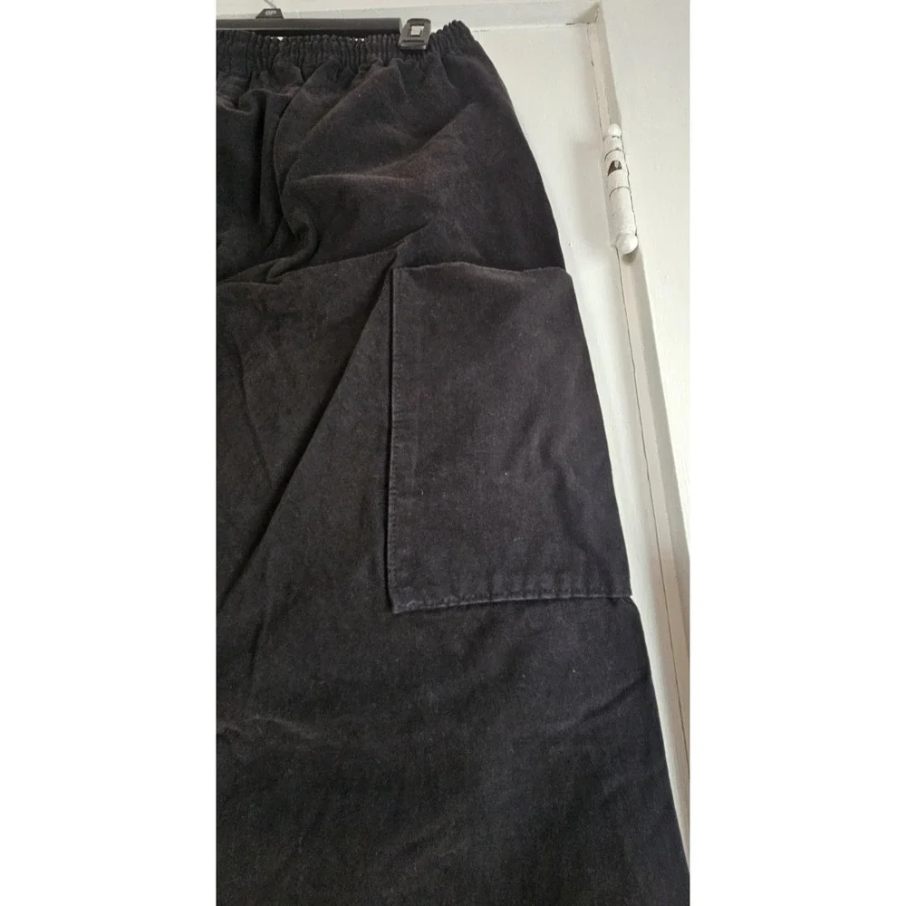 Yeezy YZY x GAP  black Elastic waist pull on sateen cargo pants solid Mens L Y2K
